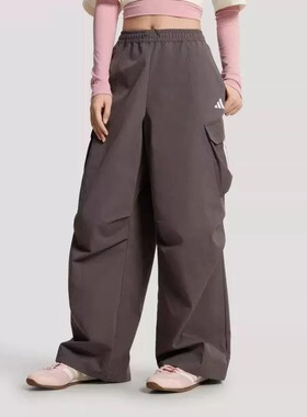 Adidas阿迪达斯长裤女子秋季新款户外弯刀伞兵裤口袋工装裤KW0683