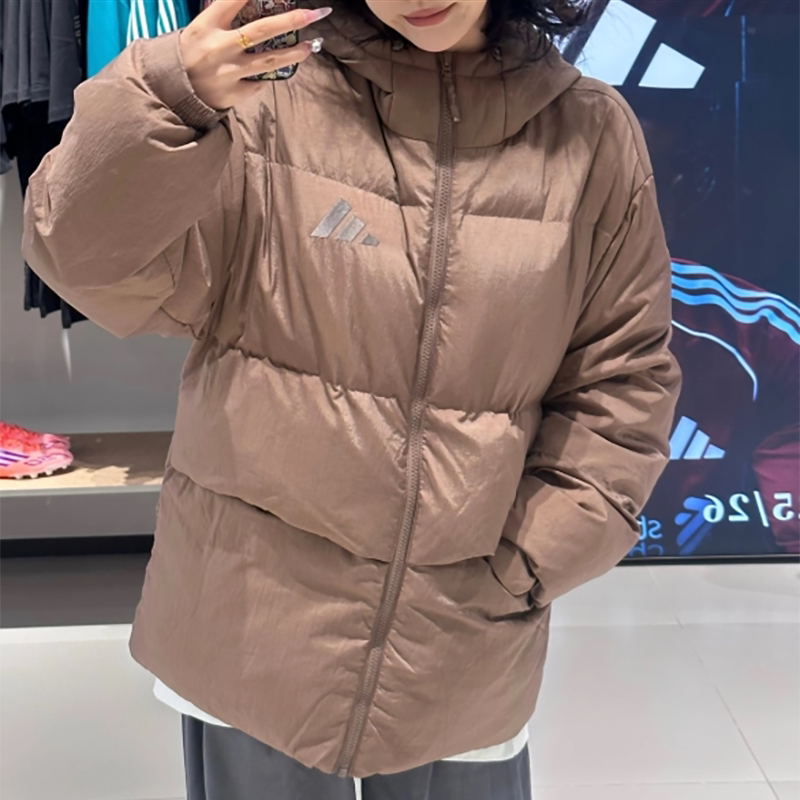 Adidas阿迪达斯正品羽绒服男女款2025冬季新款连帽加厚保暖外套