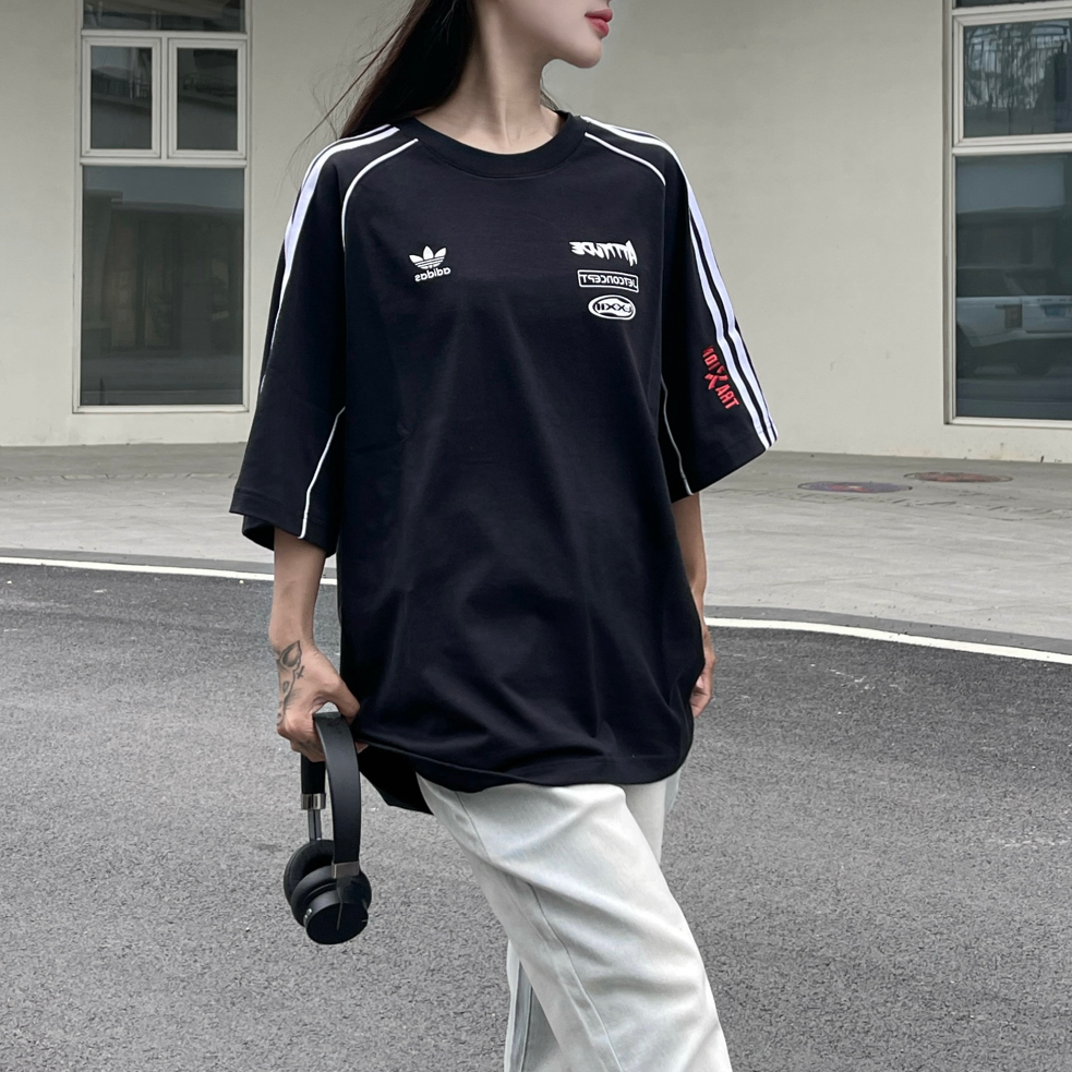 Adidas美式复古情侣宽松百搭T恤