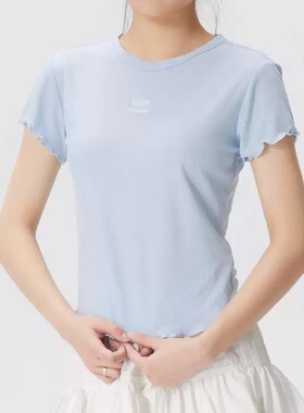 Adidas阿迪达斯三叶草短袖女装2026新款运动休闲透气T恤衫KE1108