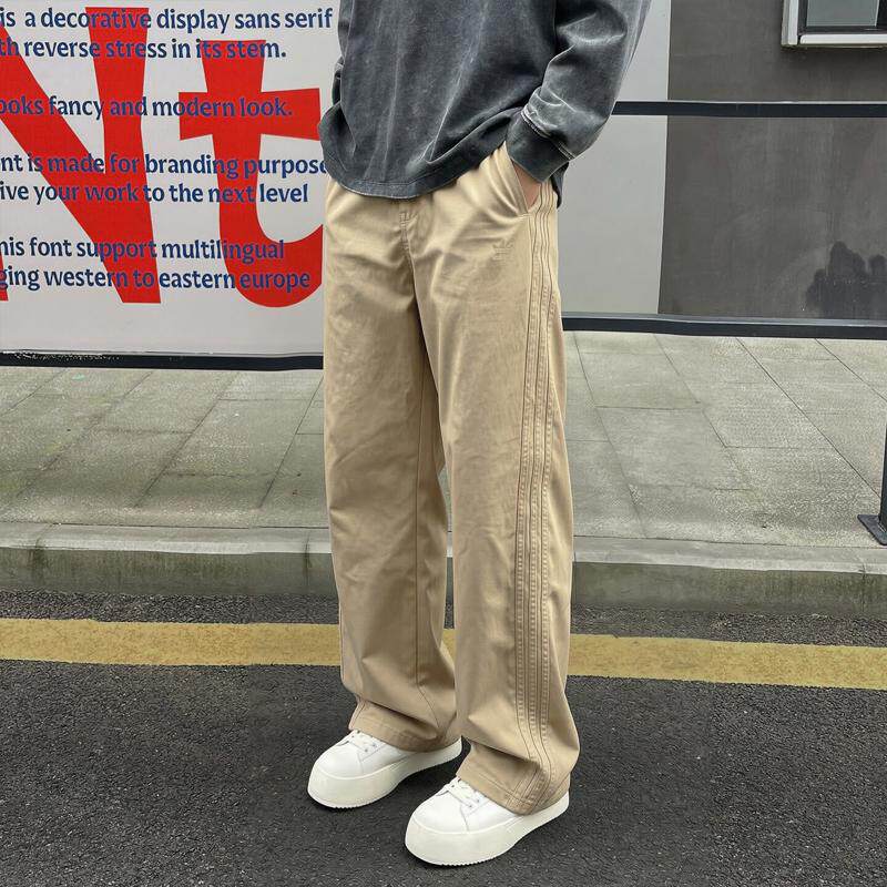 阿迪达斯三叶草工装裤男运动裤子秋季新款复古纯棉长裤美式直筒裤
