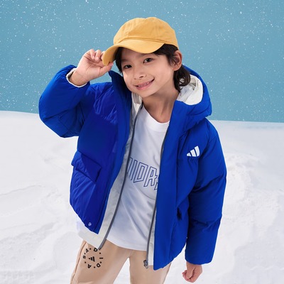 阿迪达斯新款儿童保暖运动休闲600蓬宽松鸭绒连帽羽绒服冬 KG5507