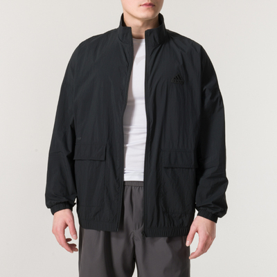 运动外套阿迪达斯立领夹克衫男