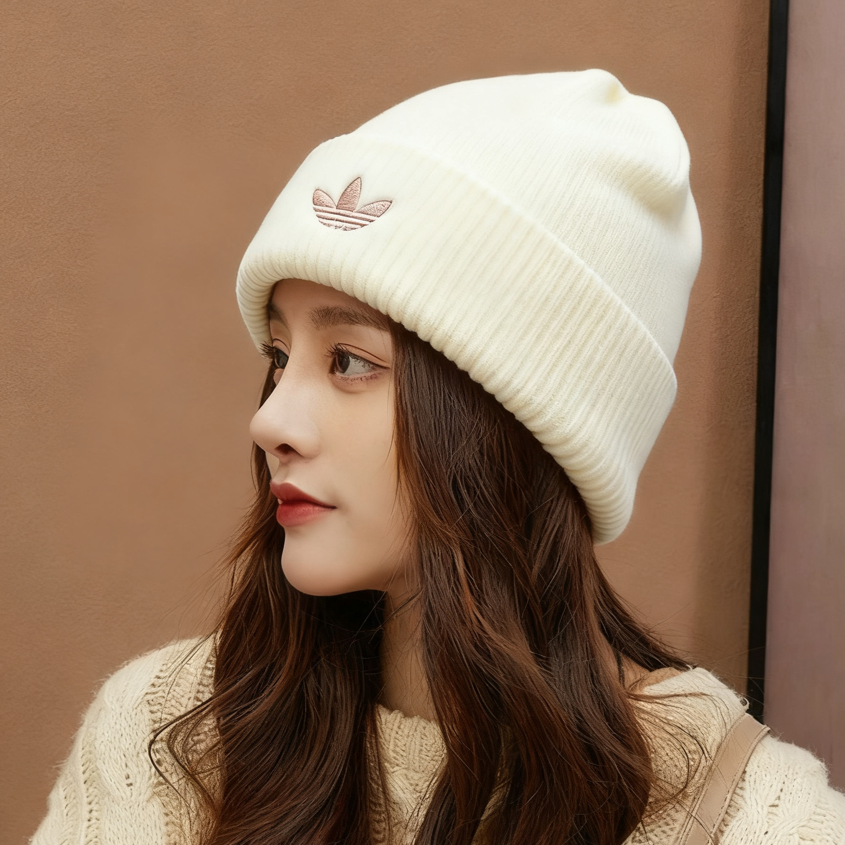 Adidas阿迪达斯冷帽男女款冬季防风户外登山运动针织毛钱KB3012