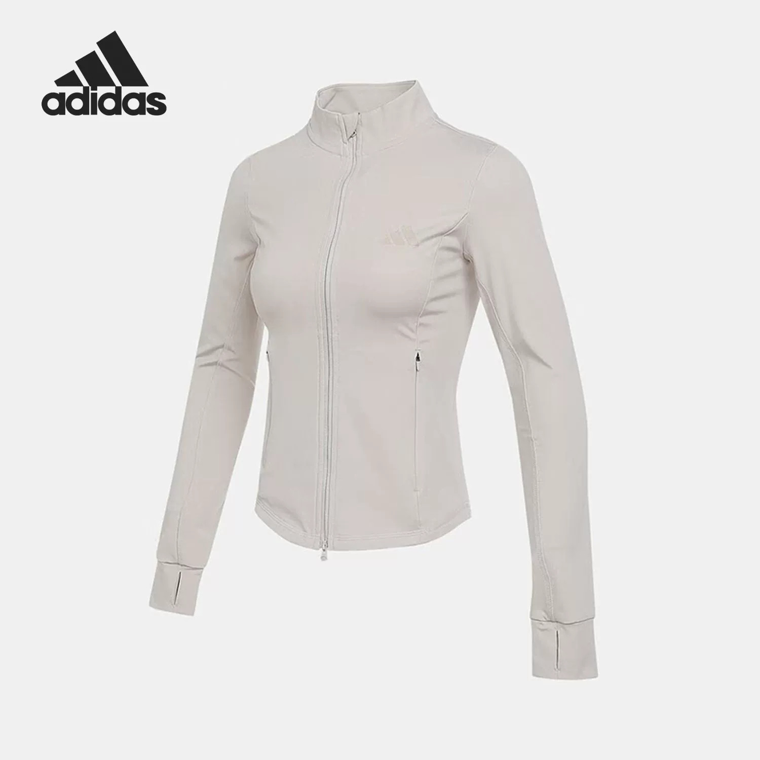 adidas阿迪达斯女子防风透气运动训练休闲修身立领夹克外套KF2665