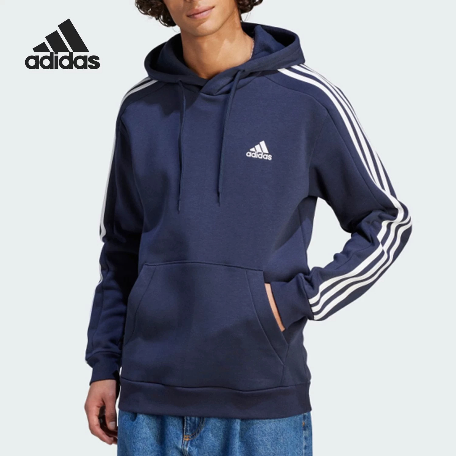 Adidas/阿迪达斯秋冬季男女同款加绒保暖宽松休闲连帽卫衣IJ6473