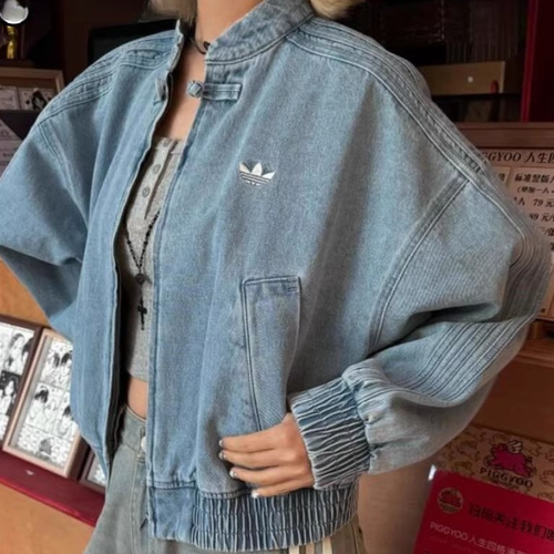 阿迪达斯女士复古新中式夹克外套
