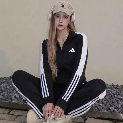 阿迪达斯运动套装男女款adidas正品2026新款跑步休闲加绒外套长裤