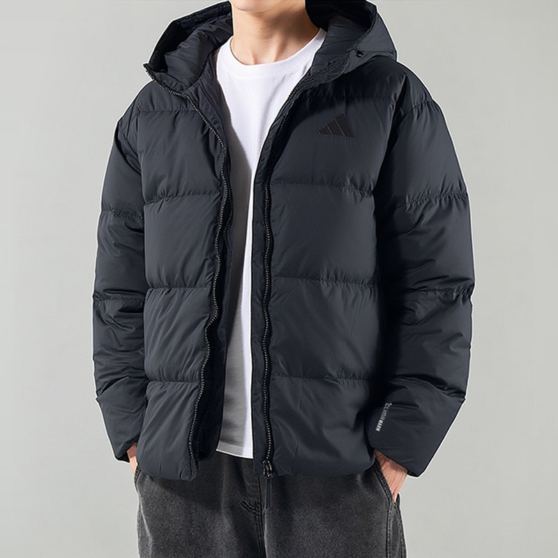 Adidas阿迪达斯羽绒服男士冬季新款连帽运动上衣保暖防风外套加厚