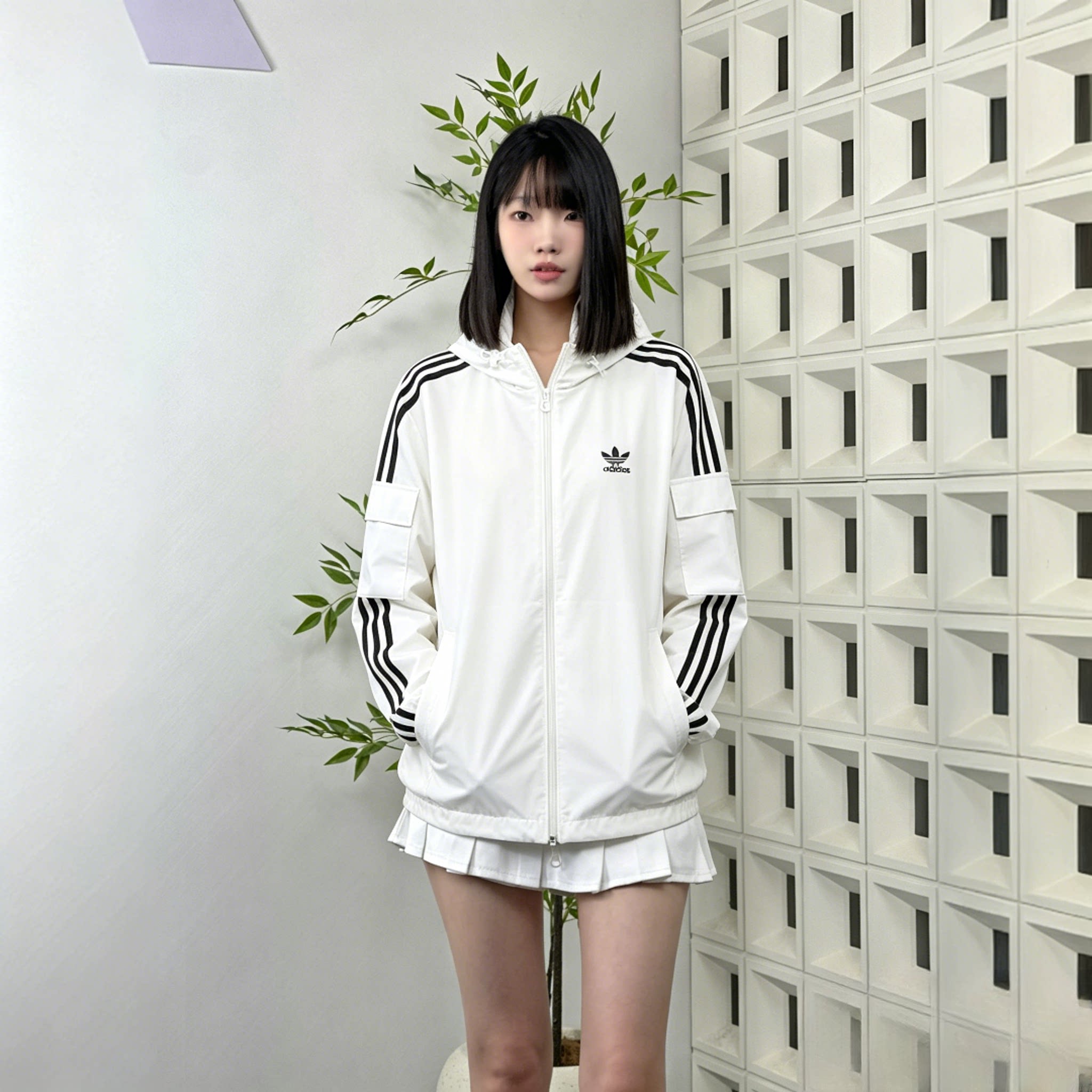 Adidas阿迪达斯拒水防泼户外休闲连帽外套男女爆款2025新款KB1944