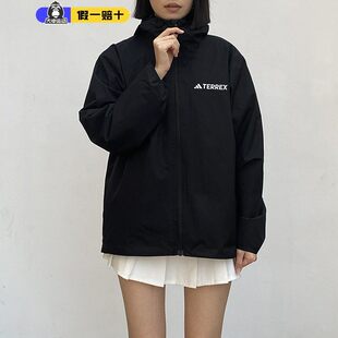阿迪达斯TERREX男女户外防风保暖三合一抓绒内胆连帽冲锋衣JY4792