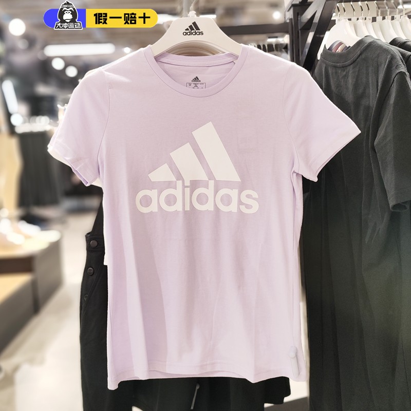 Adidas/阿迪达斯2023夏季女子新款运动型圆领纯棉短袖T恤 FQ3240 运动服/休闲服装 运动T恤 原图主图