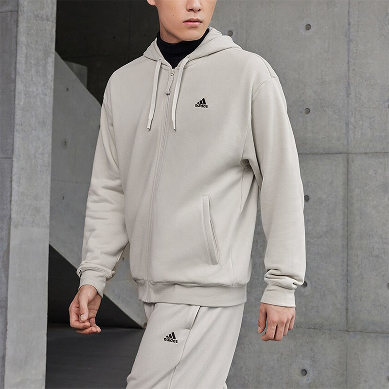 Adidas阿迪达斯正品春秋季男子轻奢衣服日常简约百搭休闲夹克上衣