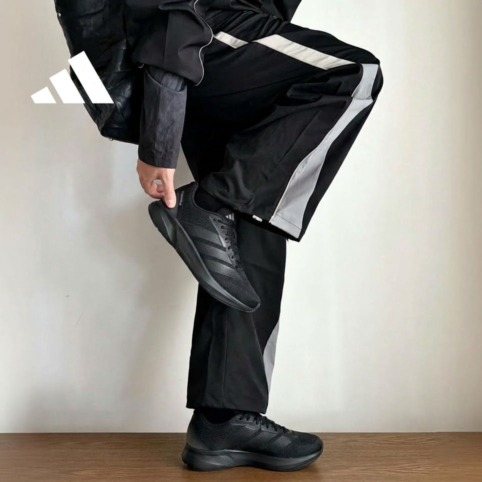 Adidas阿迪达斯正品青少年男生运动鞋2026新款黑色舒适百搭跑步鞋