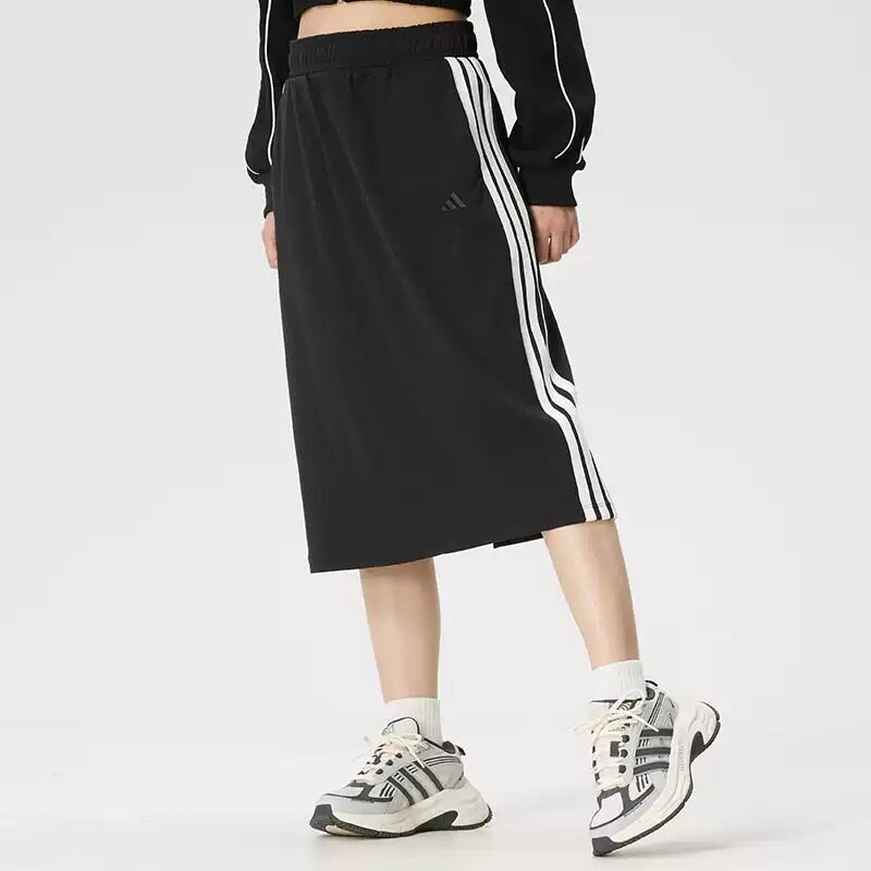 Adidas阿迪达斯半身裙女2026夏季新款黑色裙子休闲运动短裙KS5348