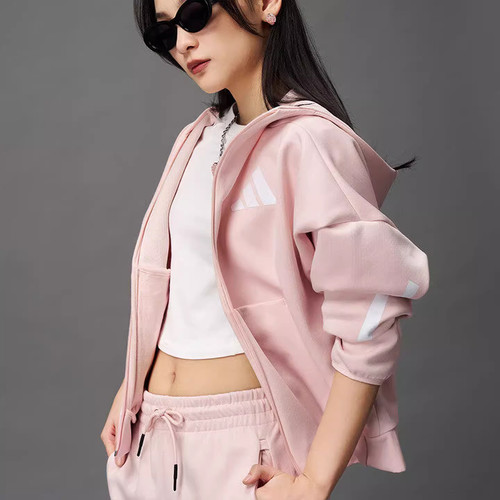 阿迪达斯女装秋季新款连帽夹克