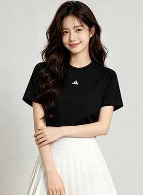 Adidas阿迪达斯短袖男女T桖2026夏季百搭显瘦休闲圆领运动服