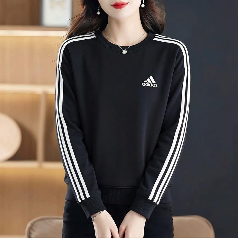 阿迪达斯运动卫衣女士春秋新款百搭宽松休闲上衣套头衫女生运动服