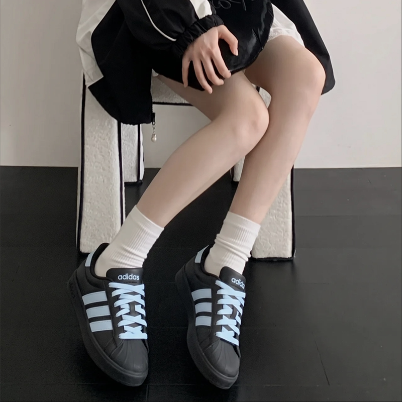 正品Adidas阿迪达斯贝壳头板鞋女鞋2026秋季新款学生校园休闲鞋