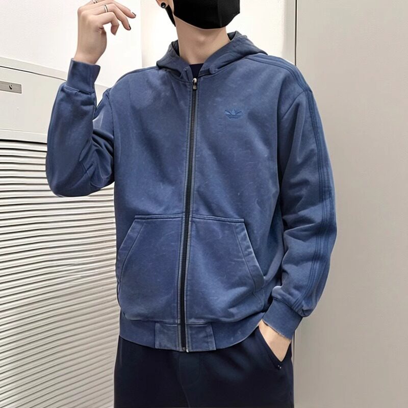 阿迪达斯三叶草男连帽运动夹克