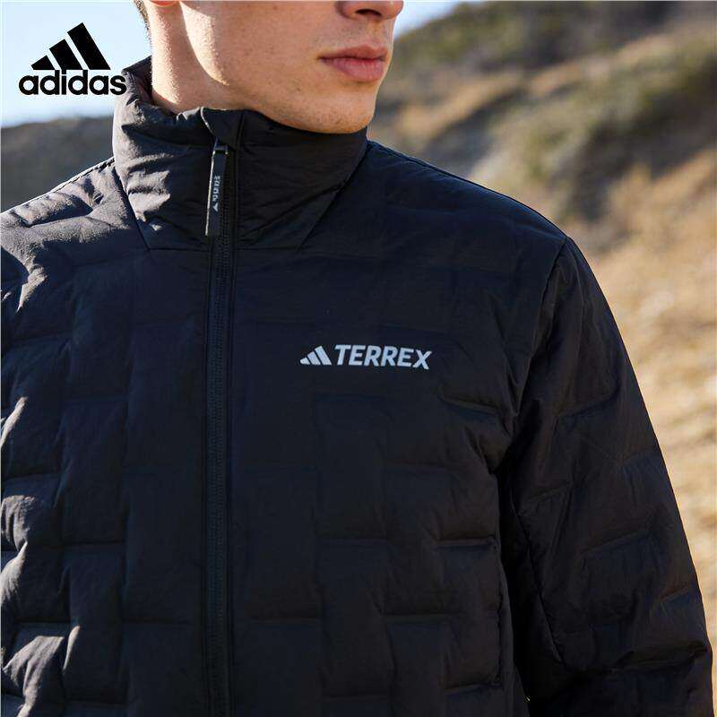 阿迪达斯正品外套男轻薄保暖2025新款adidas运动鹅绒羽绒服IY0076