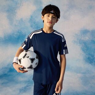 Adidas阿迪达斯大童男女青少年短袖2026夏季运动透气速干T恤半袖