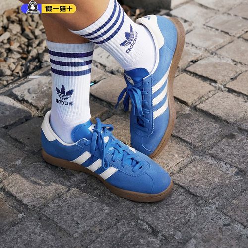 阿迪达斯板鞋蓝色德训鞋薄底鞋