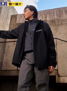 Adidas/阿迪达斯正品2025新款男士户外运动休闲梭织外套JY4797