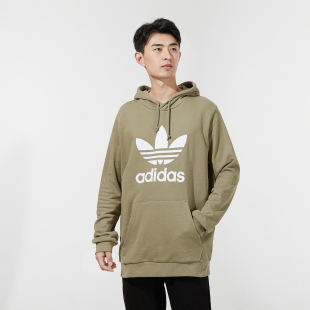阿迪达斯男子款秋冬季长袖百搭圆领运动连帽套头衫卫衣DQ3083