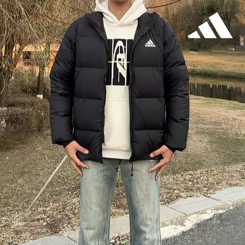 阿迪达斯男女同款保暖羽绒服