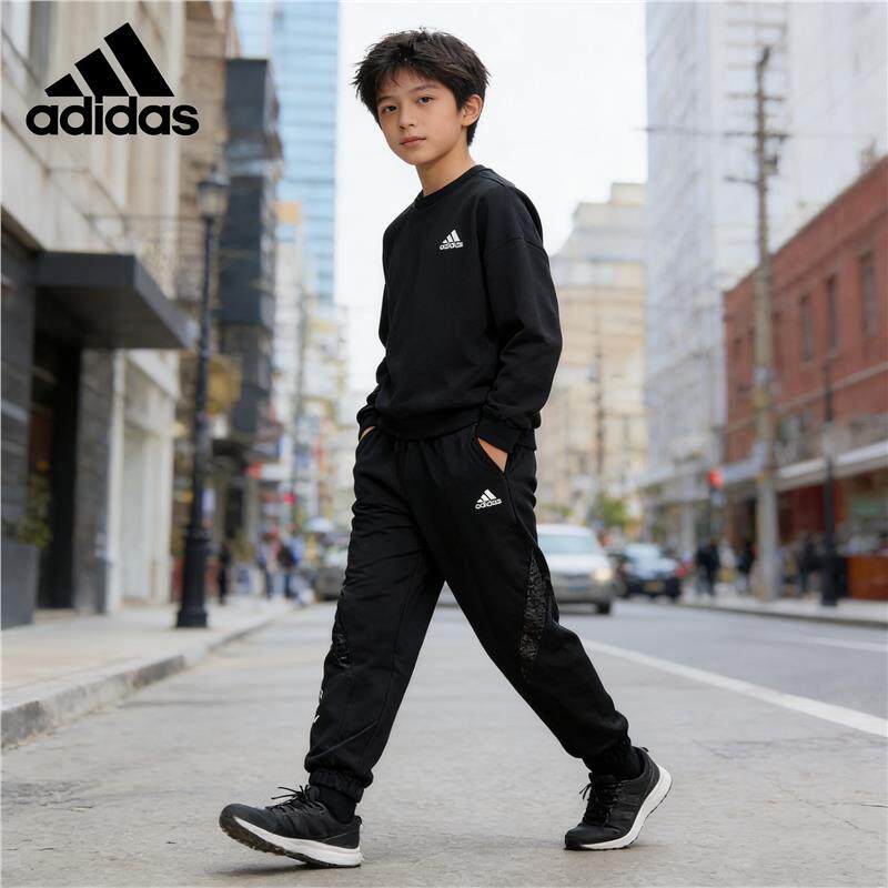 阿迪达斯正品儿童装2025款adidas男女大童运动舒适针织长裤JC6921