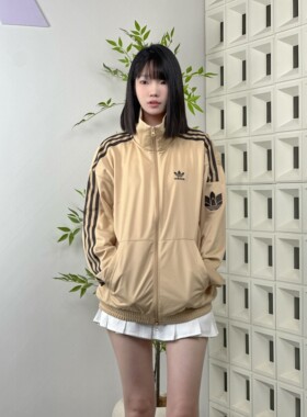 阿迪达斯正品三叶草男女款经典复古三条纹运动立领夹克外套JL8399