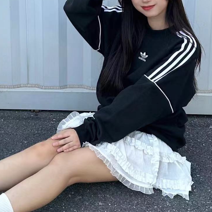 Adidas阿迪达斯正品三叶草美式风over size秋男女休闲卫衣HK7344