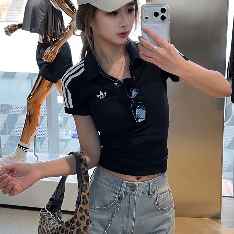 阿迪达斯三叶草修身短袖POLO衫