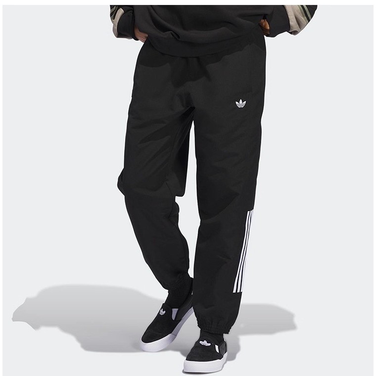 Adidas阿迪达斯正品三叶草男士经典三条纹休闲运动梭织百搭束脚裤
