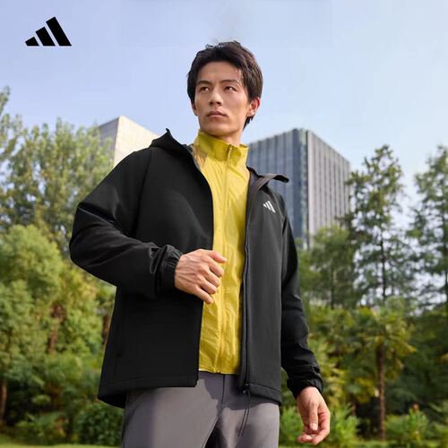 阿迪达斯正品防风休闲连帽夹克
