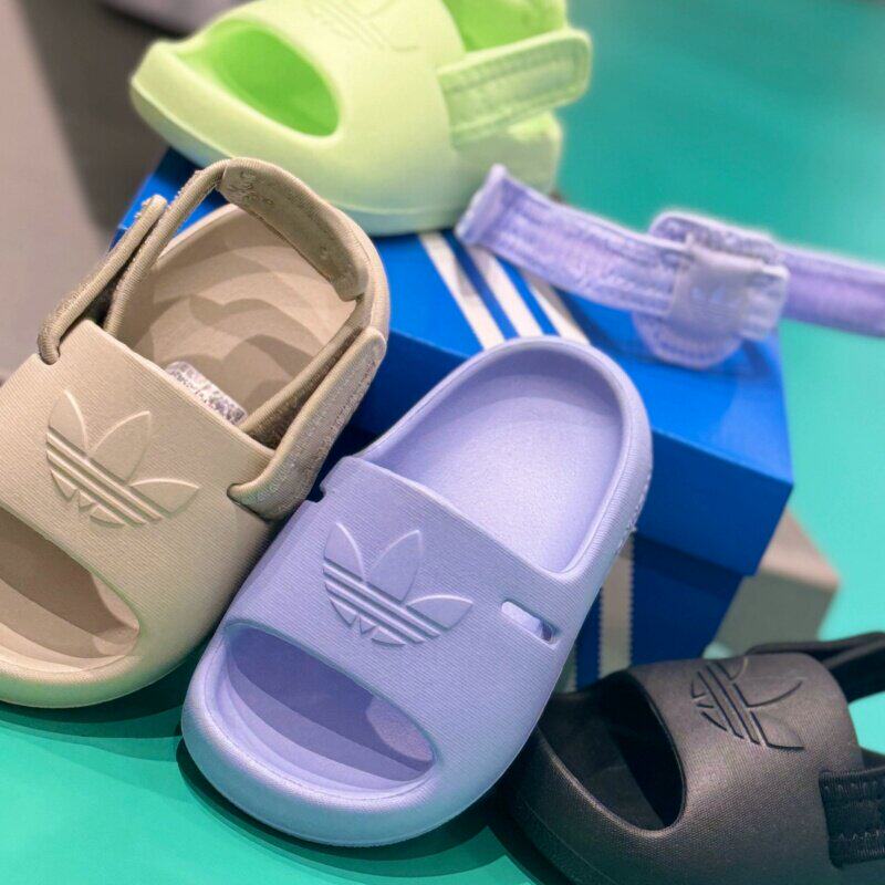 Adidas阿迪达斯三叶草凉鞋经典魔术贴厚底男女童运动沙滩鞋IG8434