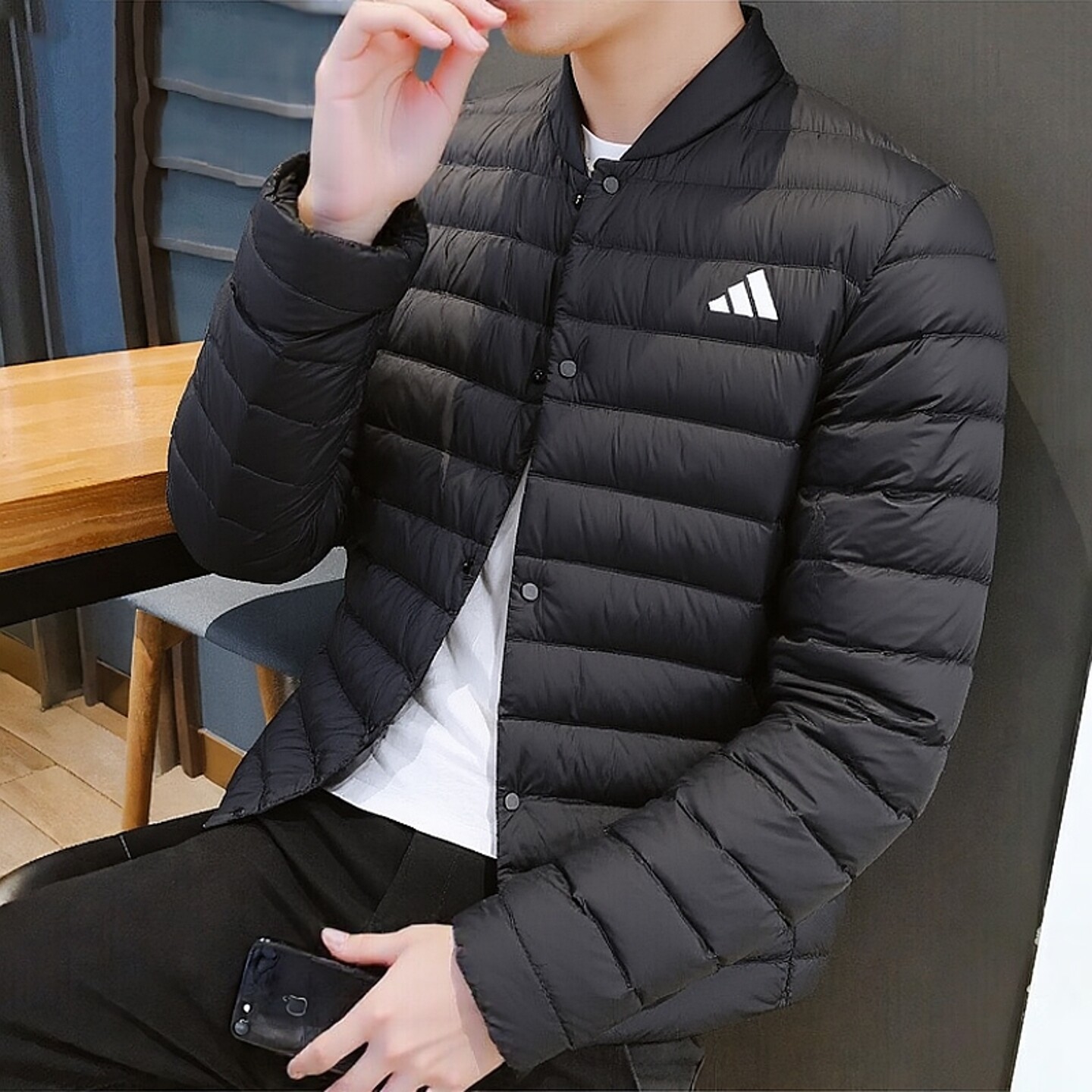 【清仓】Adidas阿迪达斯男款冬季羽绒服轻薄防风保暖外套JM1237