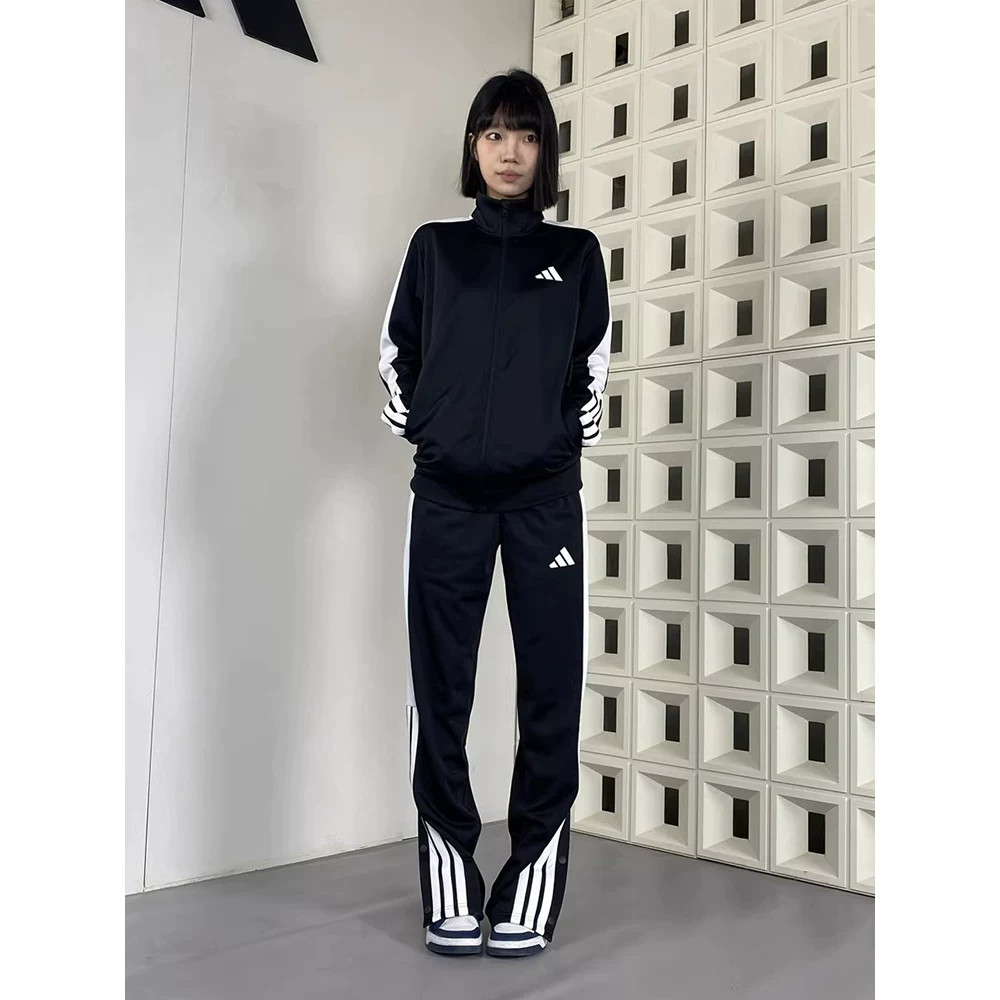 Adidas阿迪达斯套装男女同款户外运动经典透气休闲外套裤子KC6977