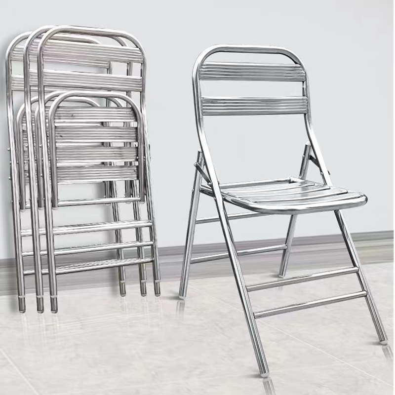 304不锈钢折叠椅子家用c餐椅便携休闲椅户外靠背椅金属宿舍单人椅