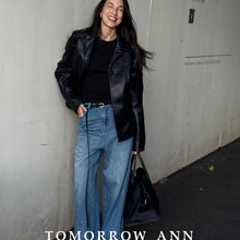 TOMORROW ANN 韩版百搭时尚松弛宽松阔腿休闲牛仔裤(配腰带)11081