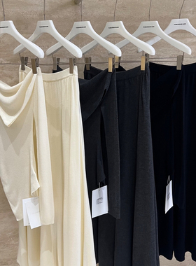 TOMORROW ANN 秋上新高腰极简百搭显瘦半身裙（含5%羊绒）12012