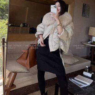 ONEBYTOW2025 冬季上新百搭款真狐狸毛女羽绒服 28131