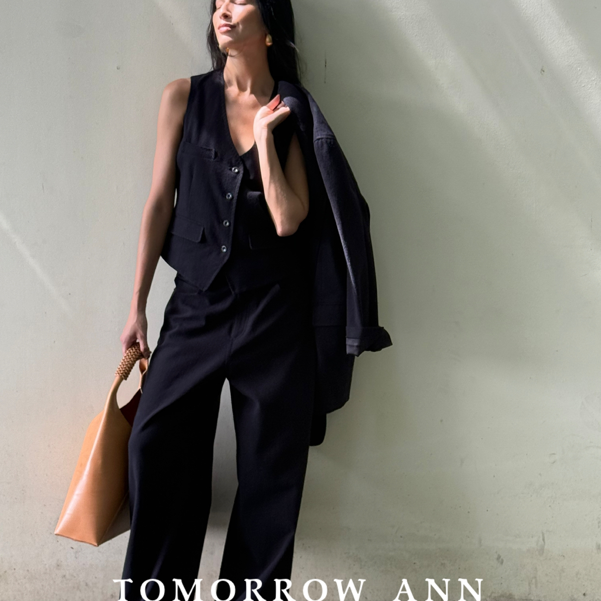 TOMORROWANN韩版简约阔腿休闲裤