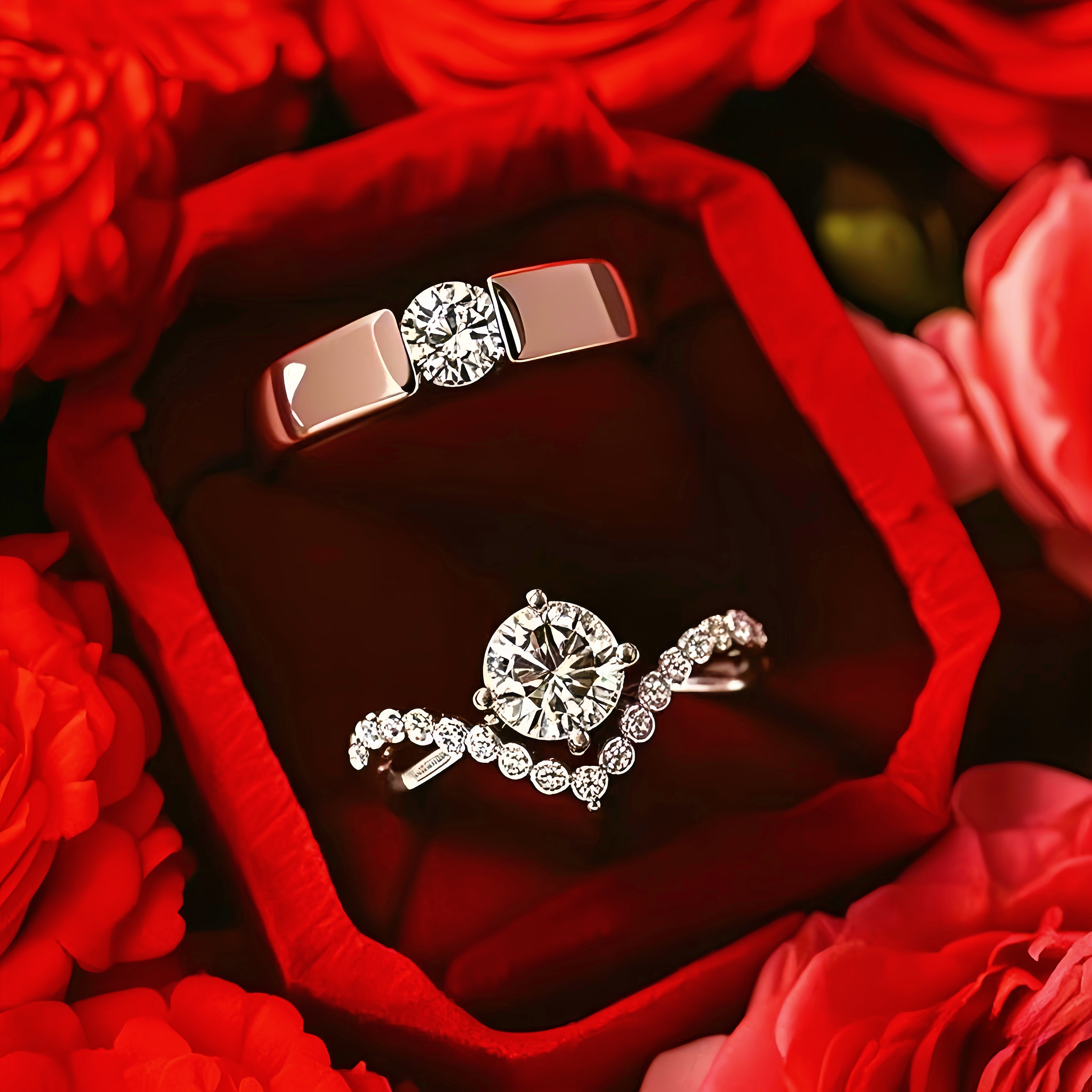 结婚戒指仿真一克拉假钻戒情侣