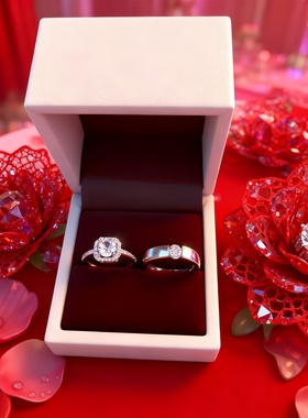 轻奢仿真钻石情侣活口对戒