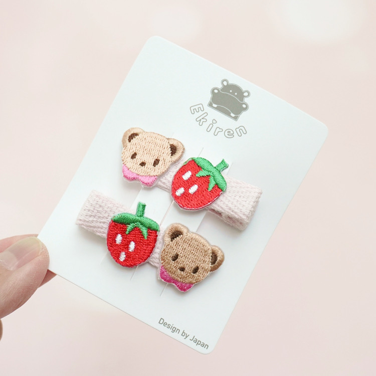 刺绣超萌全包卡通风儿童发夹