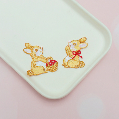 BF02熨烫款日本Shirley Temple家同款可爱森系小兔子刺绣布贴布贴