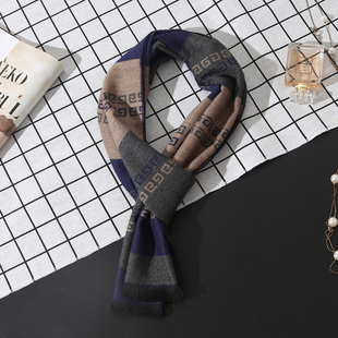 格子围脖英伦格子条纹围巾保暖学生围巾 围巾韩版 秋冬新款 男士
