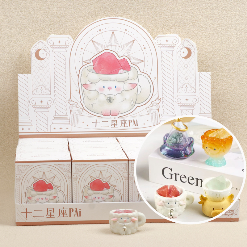 正版十二星座PAI水晶盲盒摆件